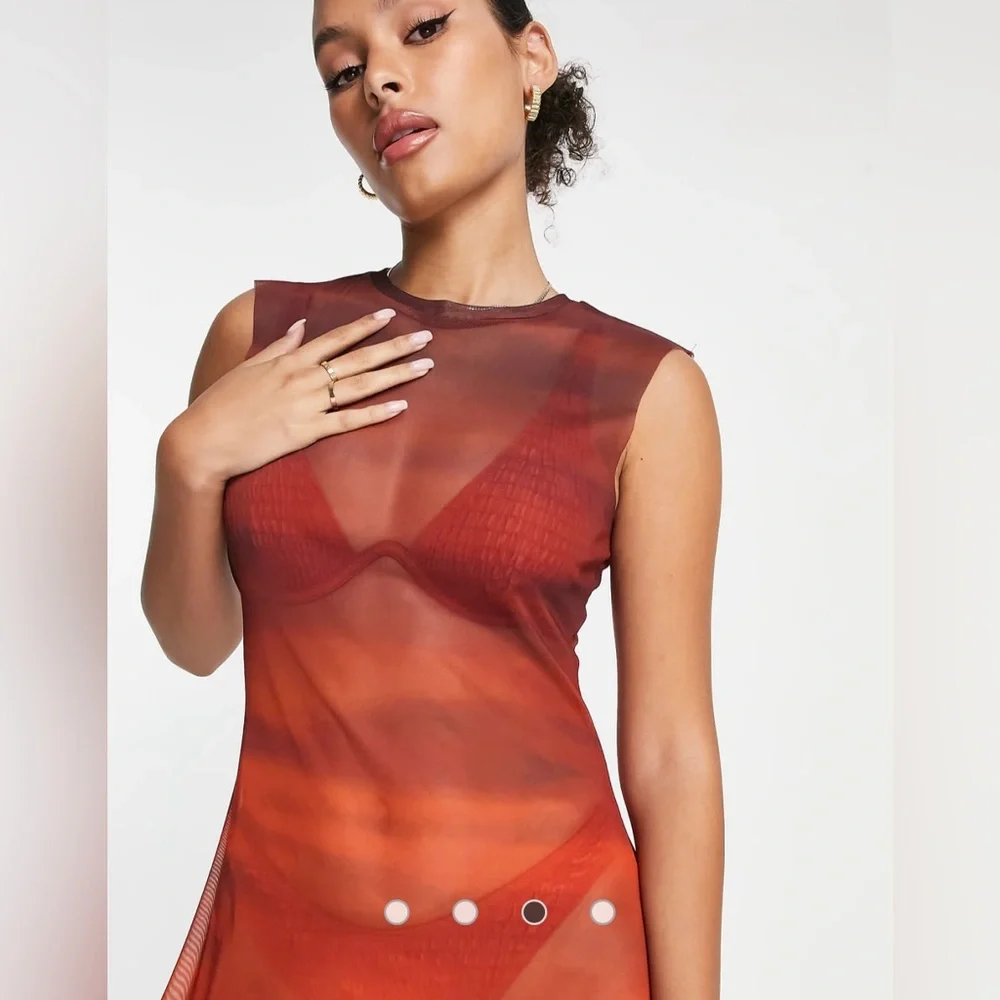 Na-Kd x Elin Warnqvist sunset mesh dress, medium, NWT - Picture 3 of 12